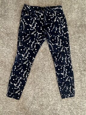 GAP Navy and White Floral Stretch Ankle Pant